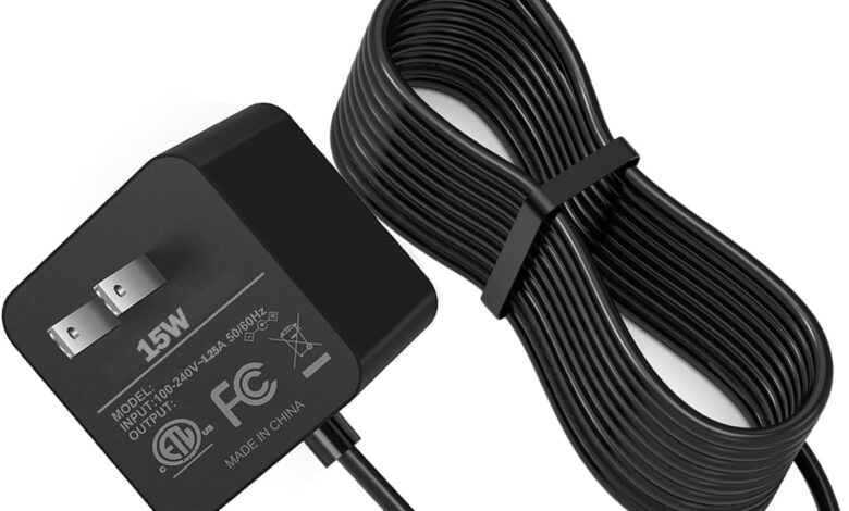 Alimentatore 15W Per Echo Dot 3ª/4ª Gen., Echo Show 5, Echo Spot E Fire TV Cube, Con Protezioni Multiple E Cavo 1.5m